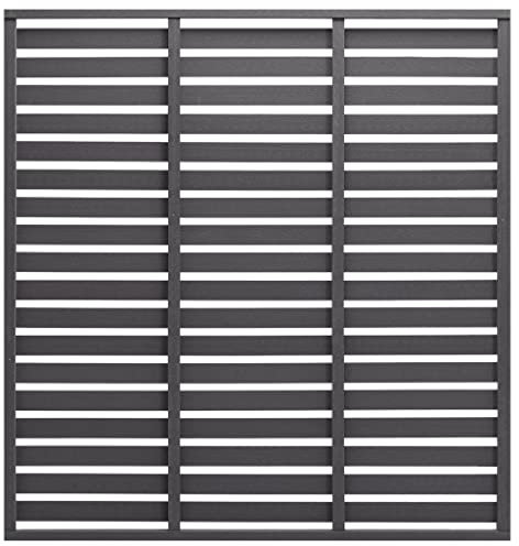 vidaXL Zaunelemente Ohne Posten Gartenzaun Schmuckzaun Zaunfeld Zaun Zaunpaneel Lamellenzaun Sichtschutzzaun Windschutz WPC 180x180cm Grau