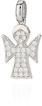 NKlaus hänge skyddsängel zirkonia vit 925 silvermotiv 18 x 12 mm ängelhänge 9736
