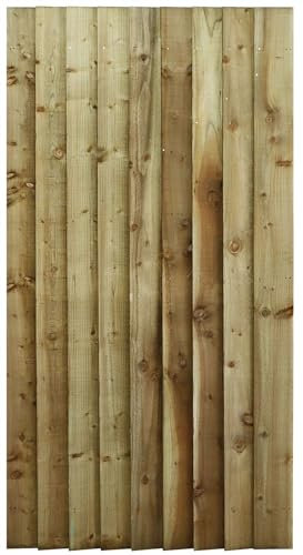 Made to Measure 6ft Wooden Garden Gate, Custom Feather Edge Semi-Braced Flat Top Treated Timber Door for Outdoor Pathway Home Access, MAX 180cm High x MAX 90cm Wide