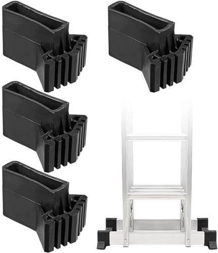 Leiterfüße, Xiuyer 4pcs Rutschfeste Leiterfüße, Leiterfüße Gummipads Set, Leiterfußabdeckung, Schwarz Leiterbeinabdeckungen für Verlängerungsleiter Heimarbeiter auf Der Baustelle