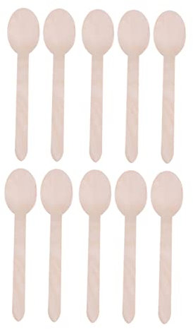 EXCEART 20pcs DIY Wooden Spoons Beech Material Long Spoon for Craft Painting Small Dessert Used in Cake Decorating