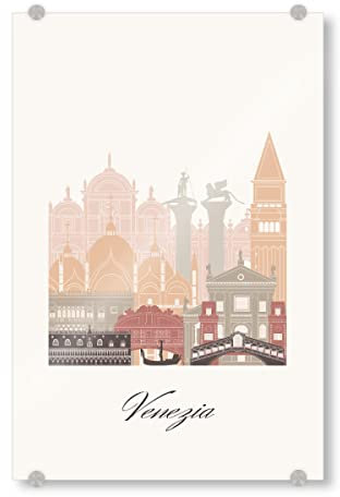 artboxONE Acrylglasbild 60x40 cm Städte Skyline von Venedig Bild hinter Acrylglas - Bild venedig bohemien Boho