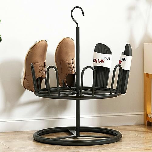 Schuhkarussell,Teleskopregal, Teleskopregal Höhenverstellbar, Schuh-Aufbewahrung Für 4 Paar Schuhe Und 12 Kreativer Drehbarer Schuhschrank, Für Wohnzimmer, Schlafzimmer, Schuhregal Platzsparend ( Colo