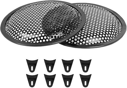 MACHSWON Lot de 2 grilles de protection universelles en métal avec bord en caoutchouc et clips 16,5 cm