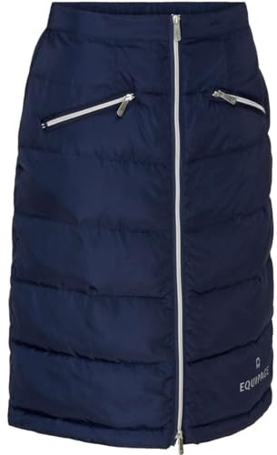 RL24 - Thermoreitrock Eleri von Equipage | Winterrock wasserabweisend & atmungsaktiv | Thermorock mit Polsterung | Warmer Damen Rock | Stepprock in Navy (Blau) | Reitbekleidung in Größe L