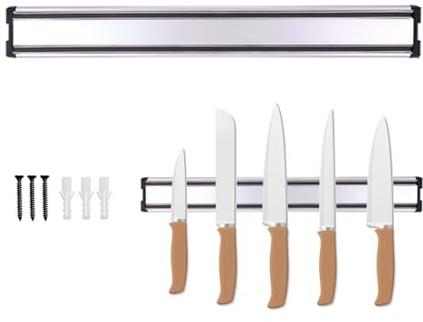 Magnetic Knife Holder for Wall, 30cm Aluminum Alloy Knife Holder Magnetic Strip, Space Saving Wall Mounted Knives Rack