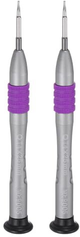 sourcing map 2 cacciaviti Torx di precisione T4 magnetici a stella a 6 punti, mini cacciavite a penna con manico antiscivolo, per occhiali, orologi, computer portatili, elettronici, viola
