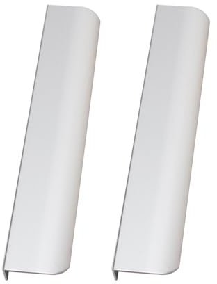 FQFLXY6589 2 Stück Möbelgriffe Unsichtbare Schubladengriff Versteckter Türgriff Aluminium Schrankgriffe Küchenschränke,Kleiderschrank,Schubladen,Weinkühler,schuhschrank,Platz sparend (250mm,Silber)