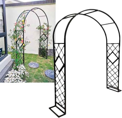Arche de jardin en métal pour plantes grimpantes avec revêtement en poudre solide blanc - Arche de jardin d'extérieur idéale pour rosiers - 260 x 230 cm
