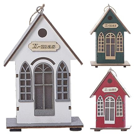 Villaggio Natalizio Luminoso Con Luci, 3 Pezzi Miniatura Casa Di Natale Illuminata, Casette Natalizie Luminose In Legno, Decorazione Natalizia Illuminata, Ornamenti Addobbi Natalizi Albero Di Natale