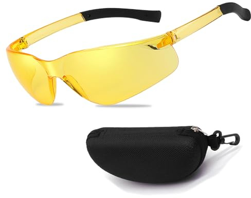 DAJOOEE Mode Blaulichtfilter Brille Herren Damen Gaming Brille Anti Grelles licht Blue Light Glasses für Fahren, Bildschirme, Spiele, Fernseher (Gelb, Gelb)