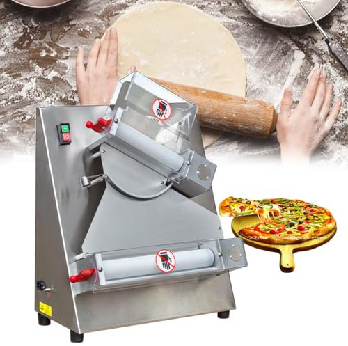 GESAIDES Sfogliatrice per Pasta per Pizza Commerciale, Max 300 mm, Sfogliatrice per Pasta per Pizza Elettrica Automatica da 370 W, in Acciaio Inox, Adatta per Macchine per Pasta, Pizza, Pane e Pasta