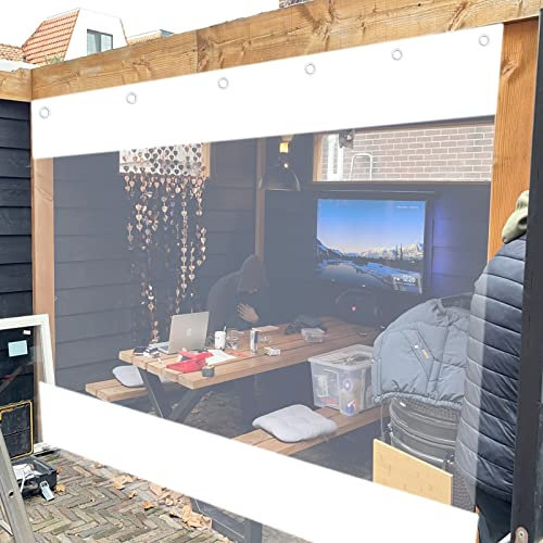 Clear Pergola Side Panels for Outdoor Curtains Canopies Tents and Garage Doors Heavy Duty Customizable Size 2.4x3.4m/7.87x11.15ft