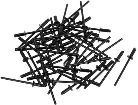 TUCKBOLD Offene Enden Großkopf Blindnieten Schwarz 50 Stück 3mm Griffdurchmesser 10mm Grifflänge 6mm Flanschdurchmesser Eisen