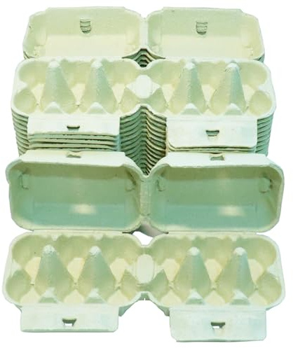 Home Centre Egg Boxes Trays 30 Pieces, Holds 6 Eggs, Recyclable, Yellow