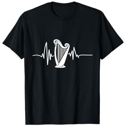 Harfenspieler Herzschlag Harfe T-Shirt