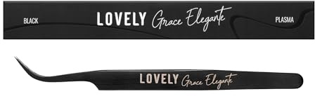 LOVELY Grace elegant ögonfranspincett för ögonfransförlängning standard böjd – klassisk rostfri pincett för enskilda ögonfransar och volymögonfransar 1D-10D – för fläktbildning och isolering