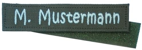 Namensschild MIT KLETT - Bestickt mit eigenem Namen/Text - diverse Farben möglich - personalisiert (135mm)