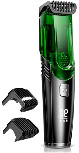 SHPAVVER Beard Trimmer for Men: Vacuum Mustache Trimmer for Less Mess