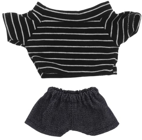 Parliky Niedliches Bärenpuppen Kleidungsset mit Shirt und Hose Austauschbare Bärenkleidung für Mädchen Ausziehmode für Geburtstag und Spielzeit