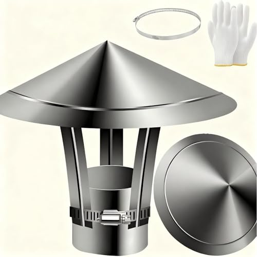 Comignolo Per Canna Fumaria In Acciaio Inossidabile, Terminale Fumaria, Comignolo Antipioggia Cappuccio, Per Camino Tubo Scarico Fumi Stufa A Pellet Legna Copertura(120mm/4.7in)