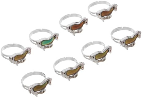 TOYANDONA 8stücke Farbwechsel Ring für Mädchen und Junge Mädchen Verstellbarer Stimmungsring mit Pferdemotiv Tempobasierter Farbwechsel Modeschmuckring als Geschenkidee und Partyaccessoire