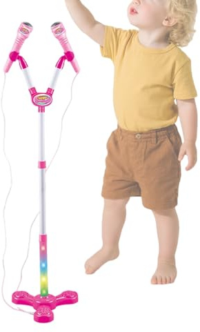 Microfono Per Bambini Con Supporto,Giocattolo Macchina Karaoke Con Colorate,Karaoke Bambini - Per Ragazze E Ragazzi Feste Di Compleanno Casa Scuola Eventi E Gioco Di Ruolo