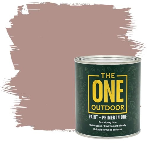 THE ONE Outdoor Paint - Light Pink, 1 Litre | Durable Exterior Paint for Wood, Metal & Masonry | Weather Resistant Finish
