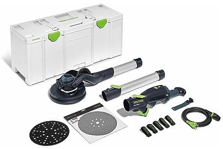 Festool Langhalsschleifer LHS 2 225 EQI-Plus PLANEX (mit Verlängerung, Schlauchclip, Klettverbinder, 5er Pack Granat P180, plug it-Netzkabel, Schleifteller Ø 220 mm inkl. Interface-Pad), im Systainer
