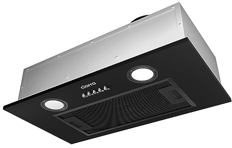CIARRA CBCB5913A Cappa Aspirante Incasso 52cm - 300m³/h - 3 Velocità - Doppia Modalità - Facile Installazione - Nero Elegante