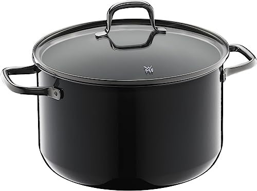 WMF Fusiontec Essential Kochtopf groß, 24 cm, Glasdeckel, Induktionstopf 6,4l, für alle gängigen Herdarten geeignet, High-Tech Keramik, kratzfest, unbeschichtet, schwarz, Made in Germany