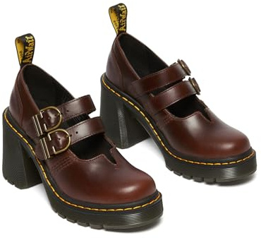 Dr. Martens Women's Eviee Platform, Dark Brown Pull Up, 8UK, 10 US Women