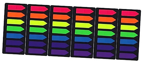 LALAFINA Fluoreszierende Haftnotizen Linealkarten Kombination Klein Bunt Selbstklebend Für Büro Zuhause Markierungsaufkleber