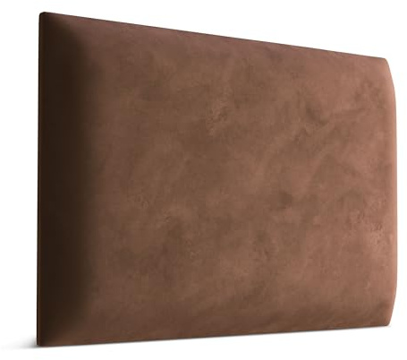 Muralo – Väggkudde i sammet, tyg, stoppningspanel för sovrum, vardagsrum, säng, väggkudde, sänghuvuddel, ländkudde, modern, lyxvadderad, magisk sammet (brun, 50 cm x 40 cm)