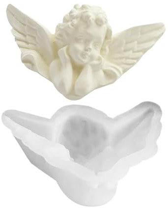 Gips-Engel-Formen – Engel-Silikonformen, -Engel-Silikon-Fondant-Formen, Antihaft-Silikon-Engel-Form für Duftkerzen, Harz, Kerzen, 10,4 x 6,4 x 3,3 cm