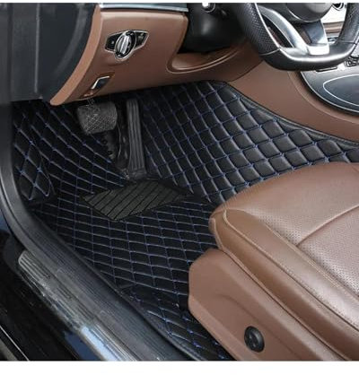 TNSSCZM Auto Fussmatte Für Mitsubishies Lancer X 2010 2011 2012 2013 2014 2015 2016 2017 wasserdichte Liner Auto Boden Matte Innen 1Pc Auto Zubehör Autofußmatten(Driver-Black Blue)