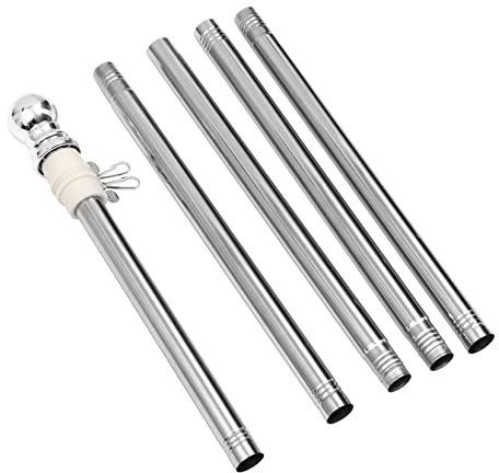 OFFSCH Edelstahl Flaggenmast Kit Fuß Langlebig Drehbar Stabil Wandmontiert Wetterfest Für Haus Garten Balkon Mit Entwirrenden Ringen Und Windfestem Design