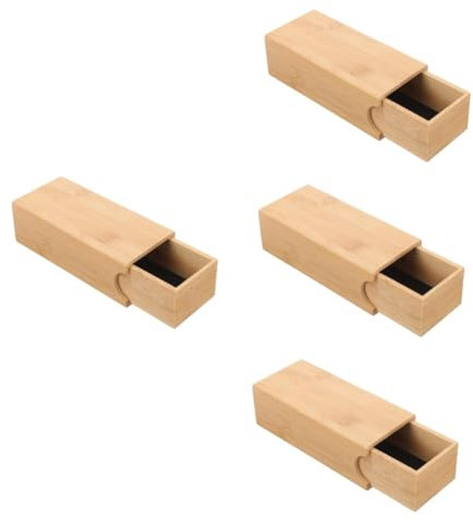 VALICLUD 4 Stück Brillen etui aus Bambus und Holz Männer elektronisch reisen Stand brillenetui Brillenbox für Brillenetui Hartschale Hartes Brillenetui für Herren