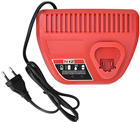 48-11-2401 48-11-2402 Cargador de Reemplazo, 10.8V 12 V Cargador de Batería de Litio para Batería N12 Compatible con Herramientas Eléctricas (Cargador M12 Enchufe Europeo 220v)