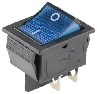 Interrupteur à bascule 4 broches 6 broches DPST ON/OFF, interrupteur à bascule lumineux 16 A 250 V CA 25 x 31 mm(Blue 4PIN,5PCS)