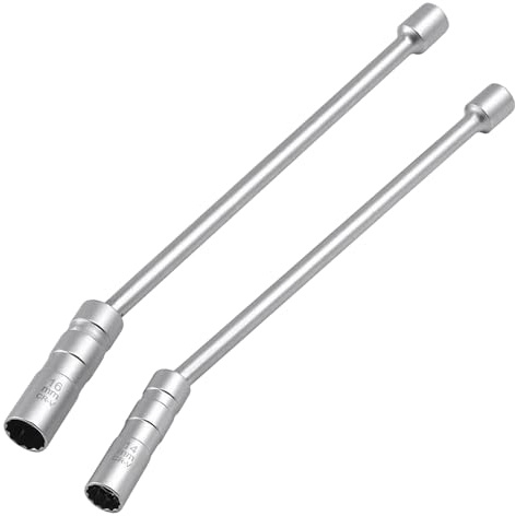 Aoreun 2 Stück Zündkerzenschlüssel Set, 14mm und 16mm Universal Flexibel Zündkerzenschlüssel Satz 3/8 Zündkerzen Nuss, 360° Drehbare Magnetische Steckschlüssel, Zündkerzen Entferner für Autoreparatur