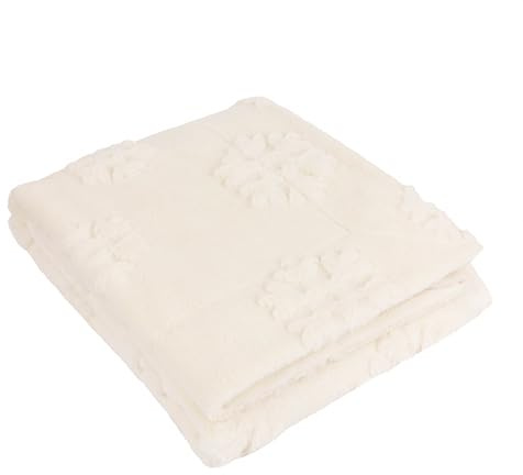 furn. Coperta Snowflakes - Coperta invernale pesante in velluto jacquard (Bianco Neve - 150x200cm)