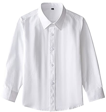Porter des chemises blanches pour enfants boutons de boîte pour bébés pots filles garçons chemisiers formels filles pots Noël hiver, Blanc., 4-5 ans