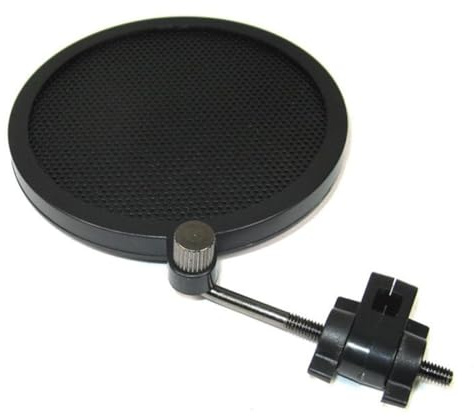 WEKADRIN Small Microphone Filter Wind Screen Double-layer Iron Mesh Mic Shield Black Pop Filter for Studio Recording and Broadcasting
