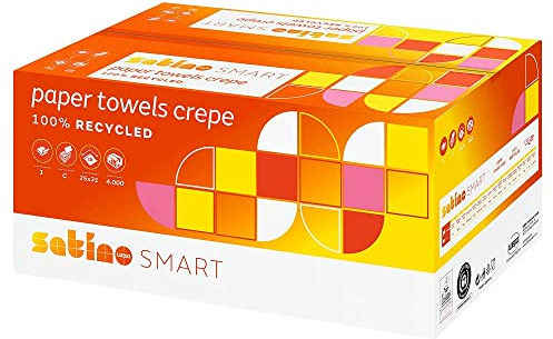 WEPA smart Falthandtuch natur 1-lg. 25x31cm 20 x 200 Tücher C-Falz Recyclingpapier Krepp