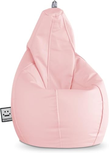 HAPPERS Puff Pera para Salón y Dormitorio con Relleno | Polipiel Alta Resistencia | Sillón Relax Ergonómico Infantil y Juvenil | Puff para Leer y Jugar | Rosa 130x75 XL