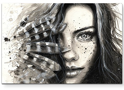 Leinwandbilder | Bilder Leinwand 120x80cm Portrait Frau – Wasserfarben