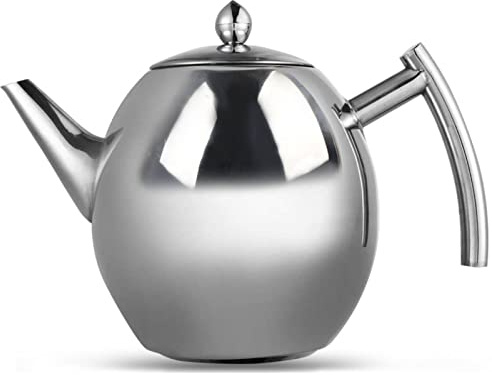Tekanna i rostfritt stål med sil, liten kaffetekanna med te-sil för hemhotell (1500ML)