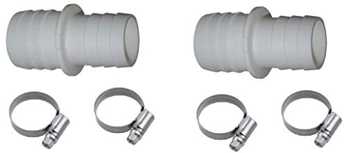 POWERHAUS24 Schlauchverbinder Ø 38 mm und Ø 38 mm Schlauch Anschluss (2er Pack mit 4 VA Schellen) Fitting - Schlauchtülle - Schlauchverbindung