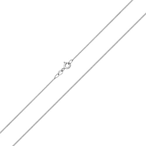 Wunderschön 9 Karat (375) Weißgold Damen - Panzer Kette - 51cm WJS14759